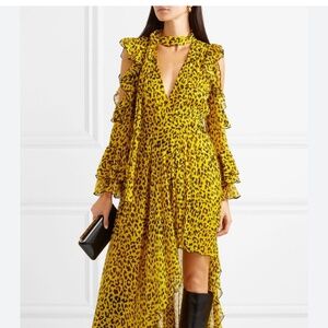 IANE VON FURSTENBERG Ruffled Leopard-print Silk-georgette Wrap Maxi Dress In Hey